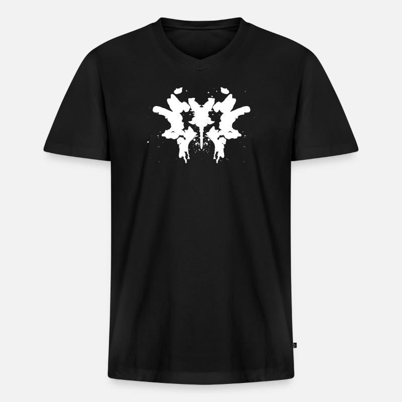 Rorschach - Männer Premium Bio T-Shirt mit V-Ausschnitt - Schwarz