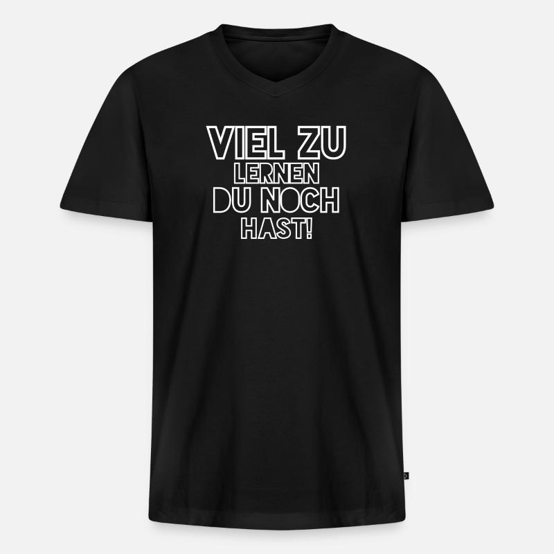 Viel zu lernen du noch hast! - Männer Premium Bio T-Shirt mit V-Ausschnitt - Schwarz