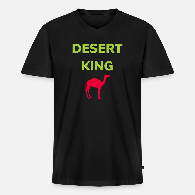 Kamel Wüste Marokko Kamel - Männer Premium Bio T-Shirt mit V-Ausschnitt - Schwarz