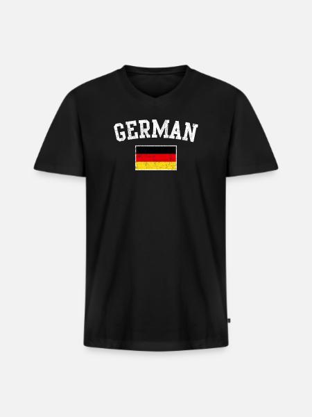 German Flag Emblem Arc - Men's Premium Organic T-shirt with V-neck - black