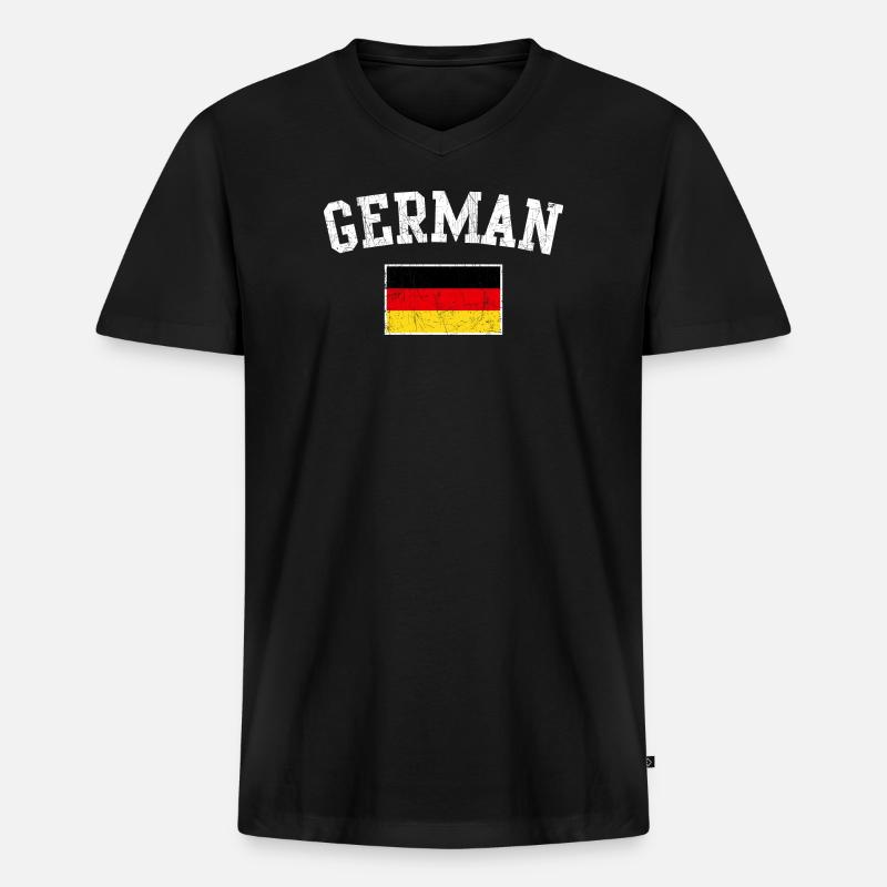 Bogen des deutschen Flaggenemblems - Männer Premium Bio T-Shirt mit V-Ausschnitt - Schwarz