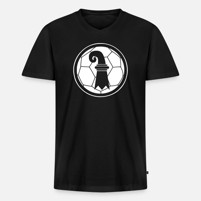 Fussball Basel - Männer Premium Bio T-Shirt mit V-Ausschnitt - Schwarz