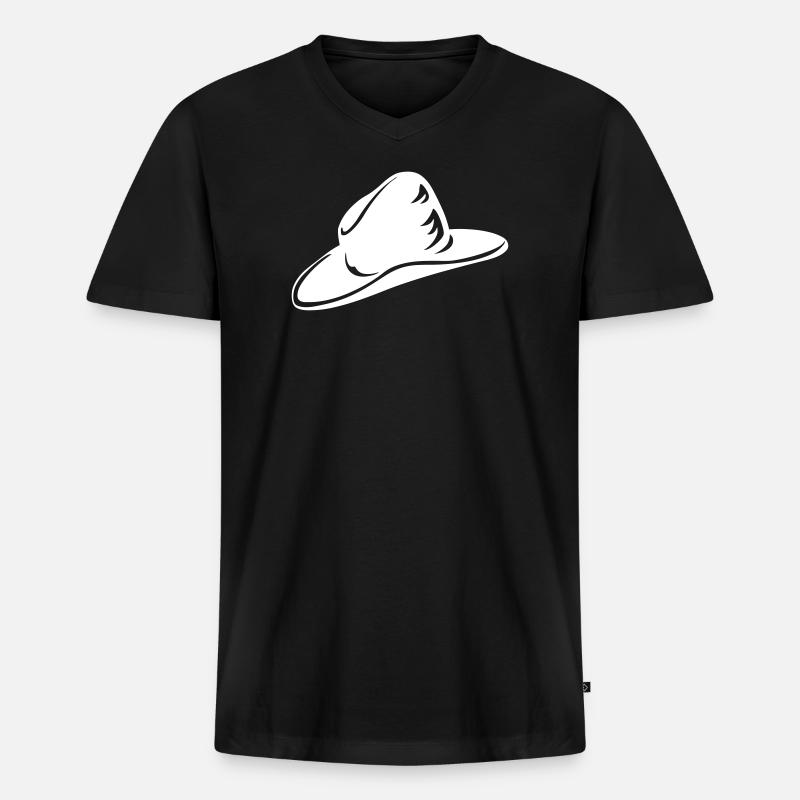 Ein weißer Hut - Männer Premium Bio T-Shirt mit V-Ausschnitt - Schwarz