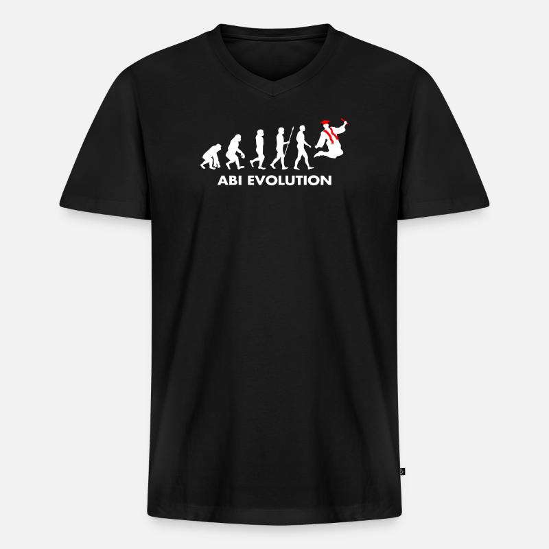 Abitur Abiturient Schulabschluss Evolution Abi - Männer Premium Bio T-Shirt mit V-Ausschnitt - Schwarz