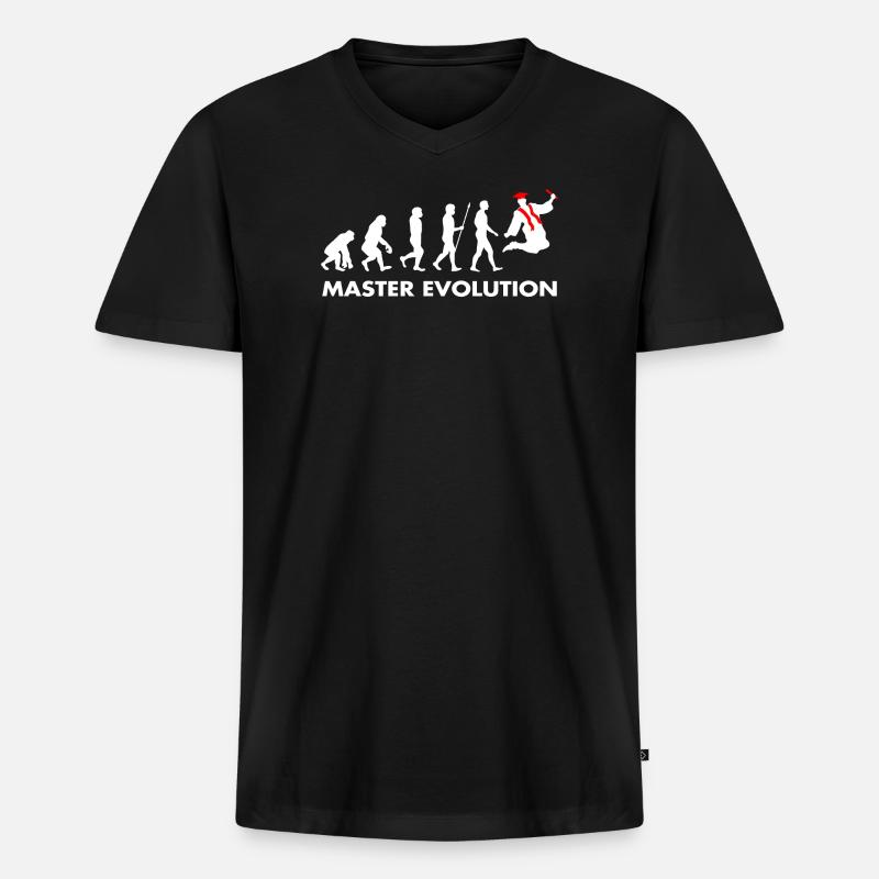 Master Evolution Entwicklung Schulabschluss Diplom - Männer Premium Bio T-Shirt mit V-Ausschnitt - Schwarz