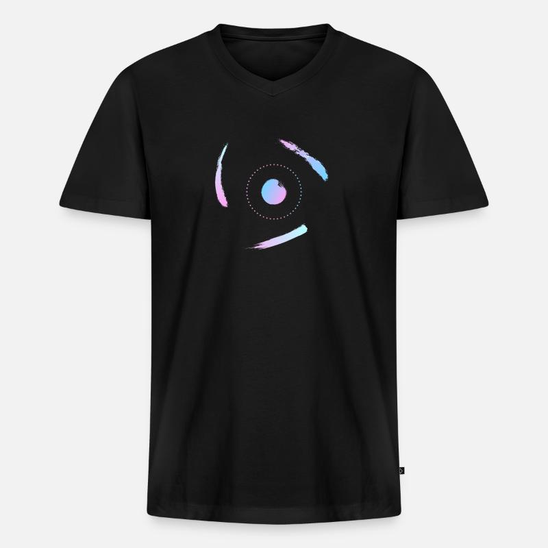 Electrons orbiting the atom - Men's Premium Organic T-shirt with V-neck - black