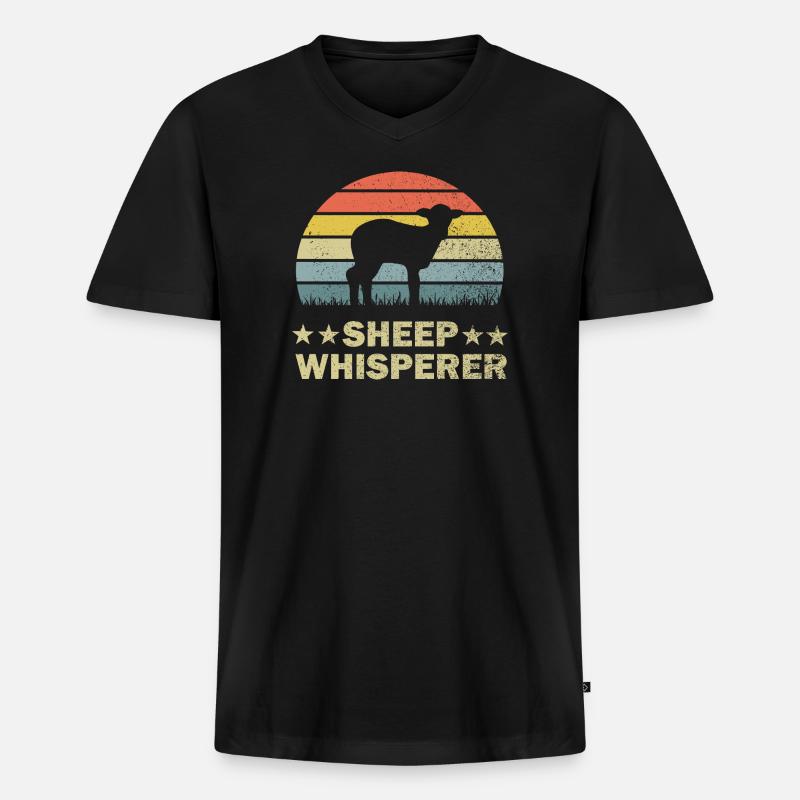 Schaf Schafe - Männer Premium Bio T-Shirt mit V-Ausschnitt - Schwarz