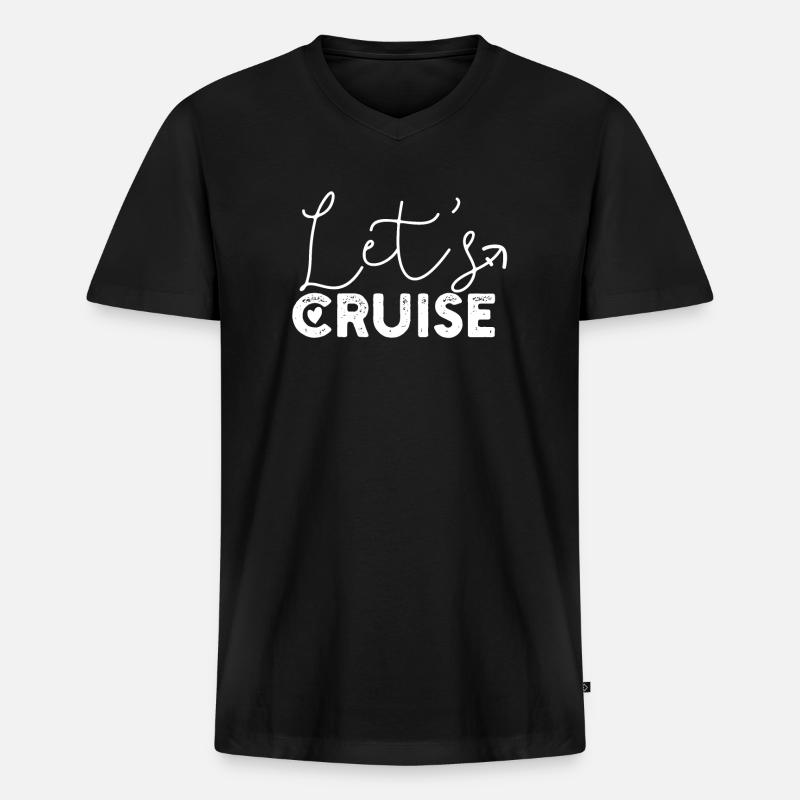 Kreuzfahrt Schiff - Männer Premium Bio T-Shirt mit V-Ausschnitt - Schwarz