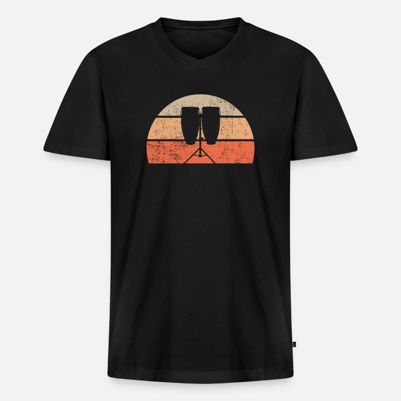 Conga - Männer Premium Bio T-Shirt mit V-Ausschnitt - Schwarz
