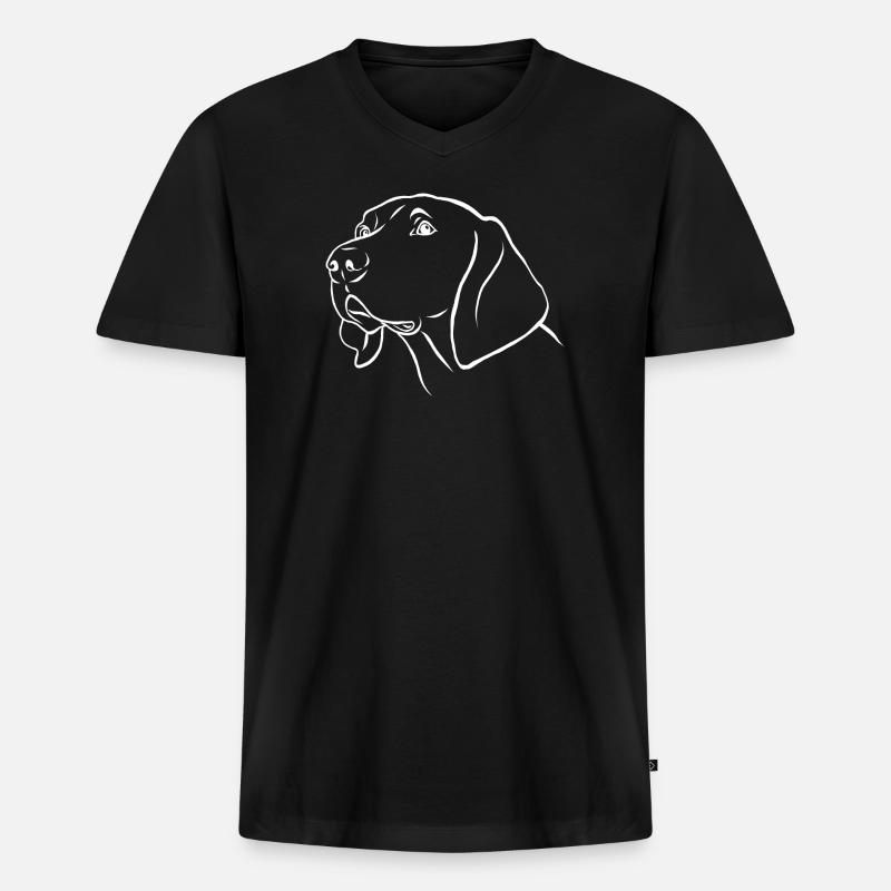 Weimaraner - Männer Premium Bio T-Shirt mit V-Ausschnitt - Schwarz