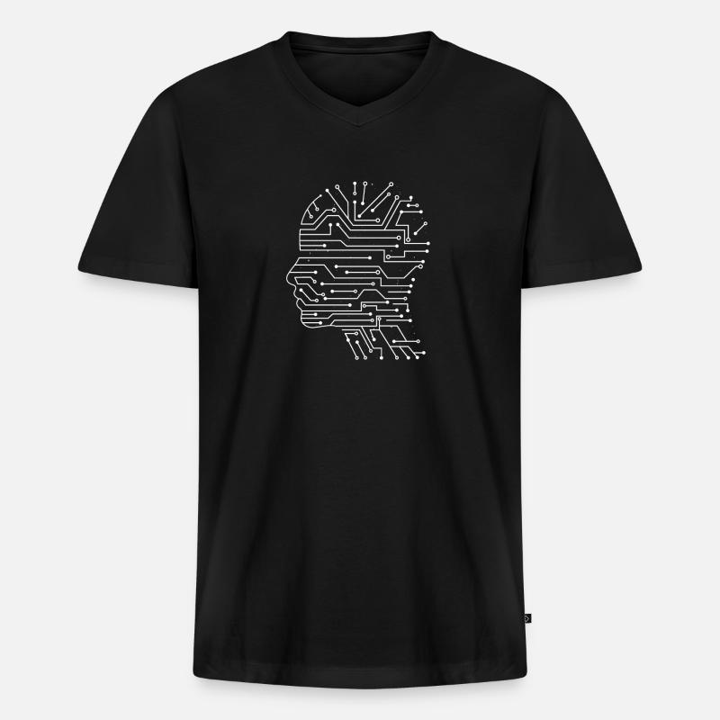 Künstliche Intelligenz - Männer Premium Bio T-Shirt mit V-Ausschnitt - Schwarz