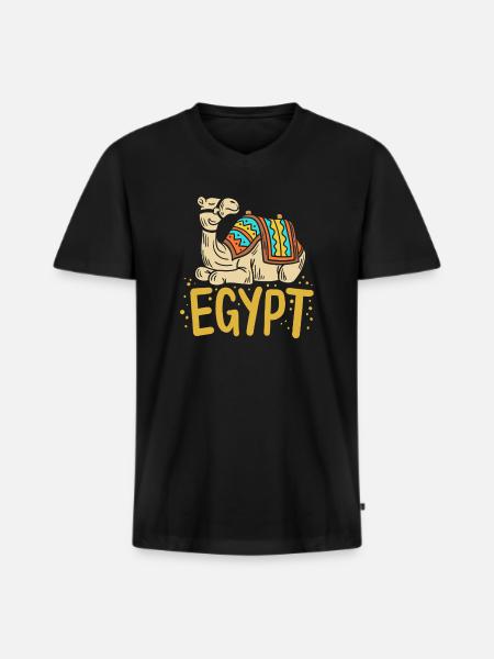 Ägypten Ägypter Kamel - Männer Premium Bio T-Shirt mit V-Ausschnitt - Schwarz