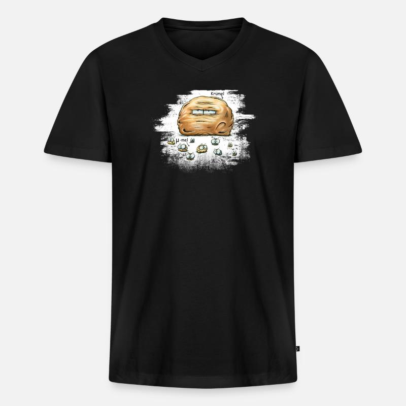 µ-mel - Männer Premium Bio T-Shirt mit V-Ausschnitt - Schwarz