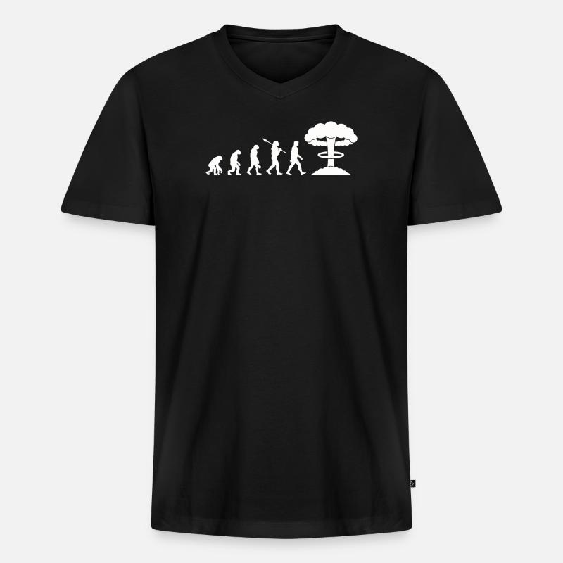 Evolution Nuclear Bomb - Men's Premium Organic T-shirt with V-neck - black