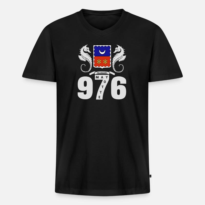 Mayotte - Männer Premium Bio T-Shirt mit V-Ausschnitt - Schwarz