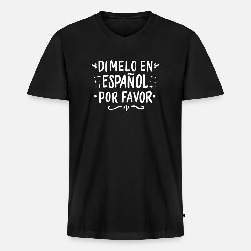 Spanisch Spanischlehrer Sprache - Männer Premium Bio T-Shirt mit V-Ausschnitt - Schwarz