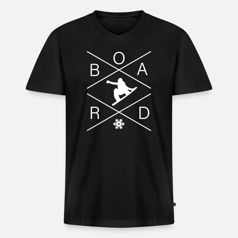 Snowboard - Männer Premium Bio T-Shirt mit V-Ausschnitt - Schwarz