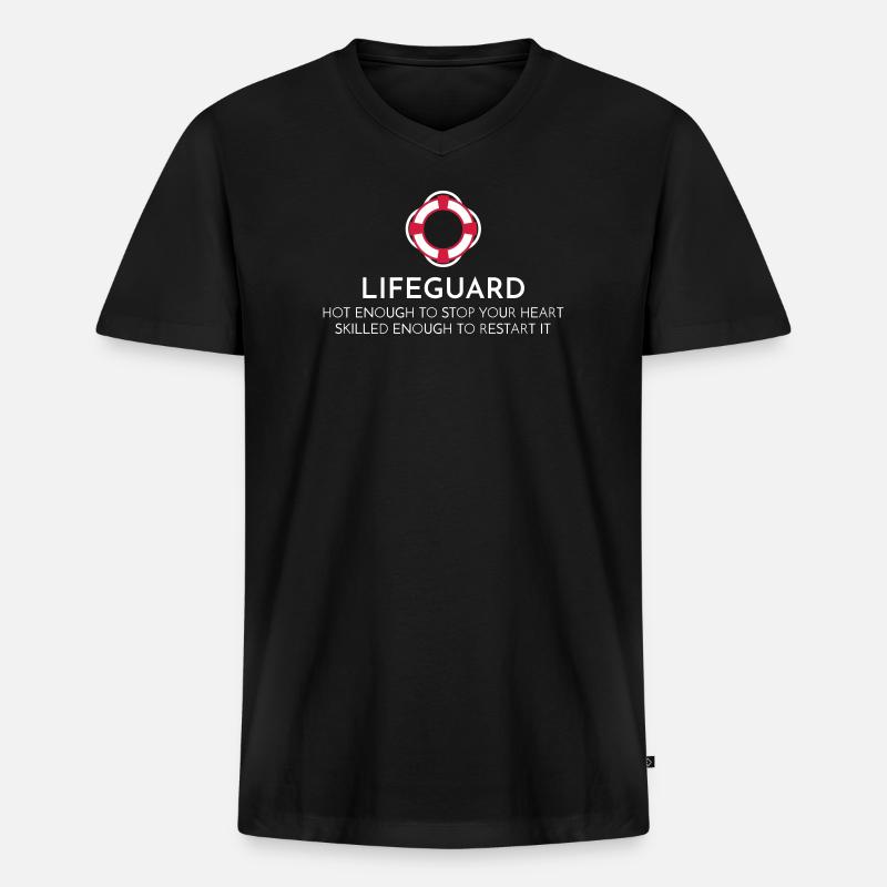 lifeguard - Männer Premium Bio T-Shirt mit V-Ausschnitt - Schwarz