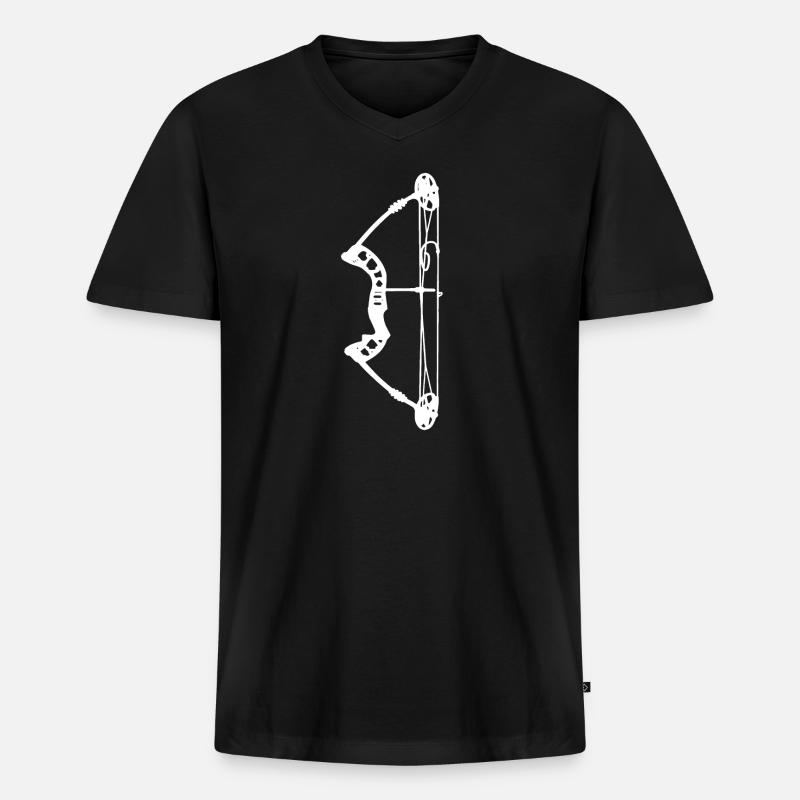 Bogenschießen Bogenjäger Bogenjagd - Männer Premium Bio T-Shirt mit V-Ausschnitt - Schwarz