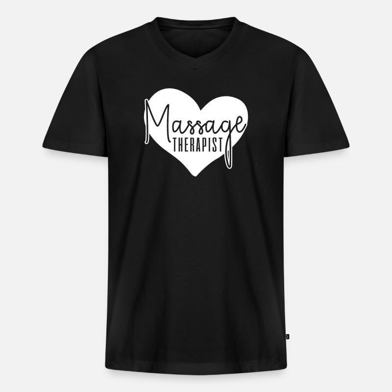 Massagetherapeut Massagetherapie - Männer Premium Bio T-Shirt mit V-Ausschnitt - Schwarz