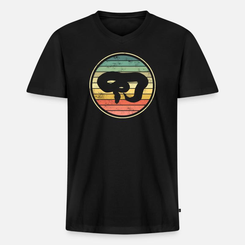 Schlange Schlangen - Männer Premium Bio T-Shirt mit V-Ausschnitt - Schwarz