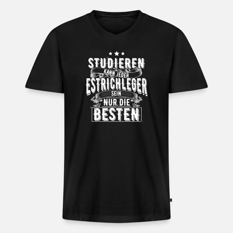 Estrichleger - Männer Premium Bio T-Shirt mit V-Ausschnitt - Schwarz