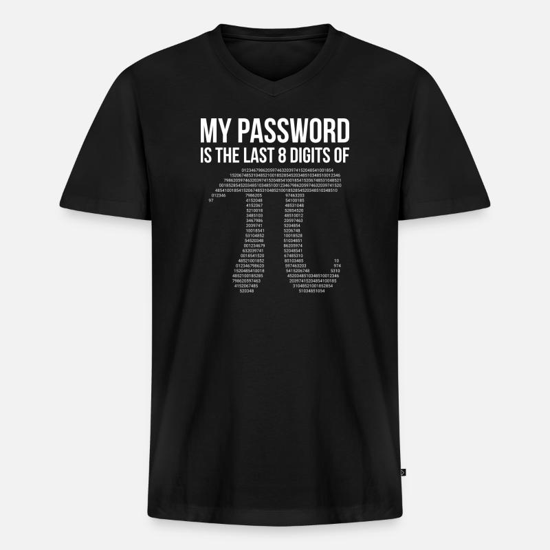 Mein Passwort - Männer Premium Bio T-Shirt mit V-Ausschnitt - Schwarz