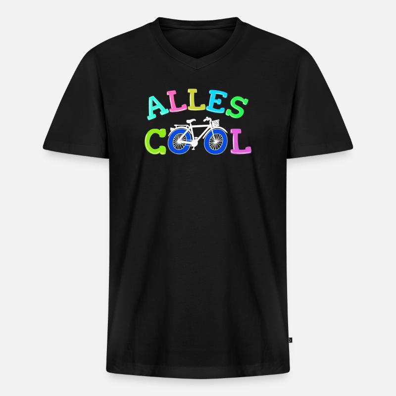 Fahrrad Biker Statement - Männer Premium Bio T-Shirt mit V-Ausschnitt - Schwarz