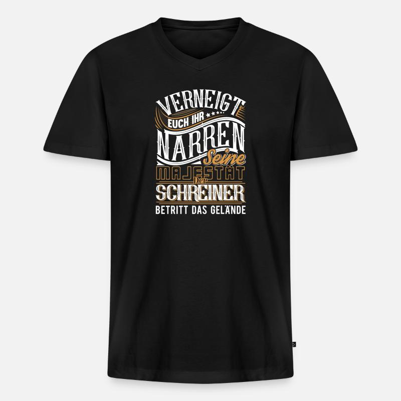 Schreiner - Männer Premium Bio T-Shirt mit V-Ausschnitt - Schwarz