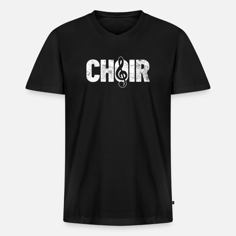 Chor Gesang Sänger - Männer Premium Bio T-Shirt mit V-Ausschnitt - Schwarz
