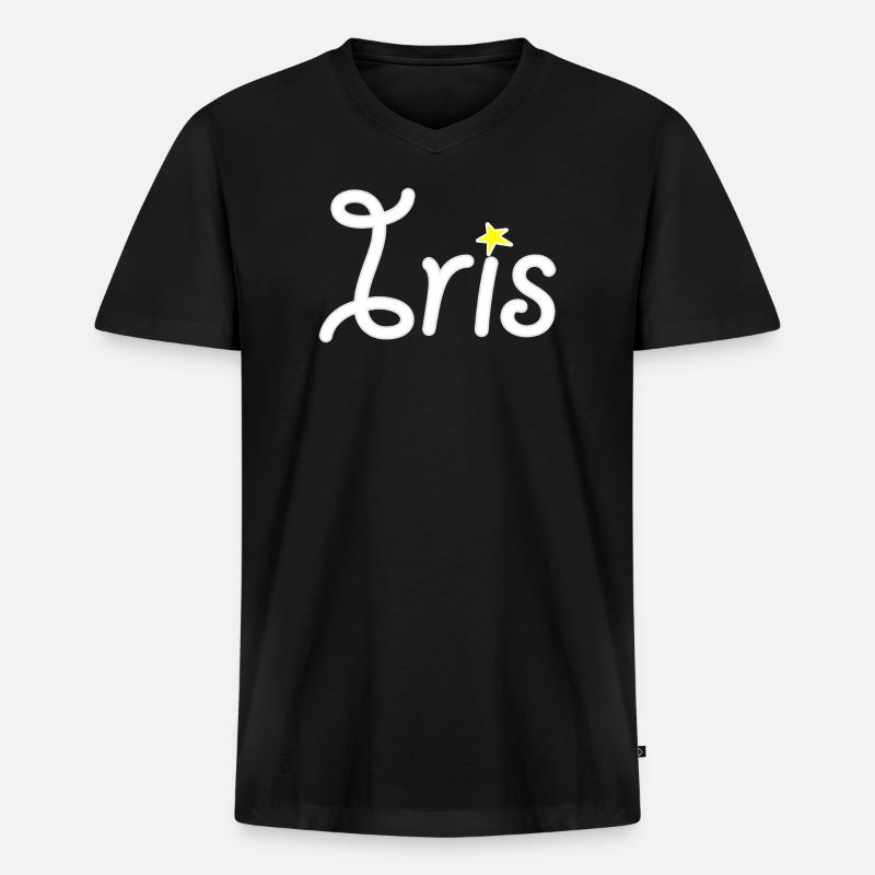 Iris - Männer Premium Bio T-Shirt mit V-Ausschnitt - Schwarz