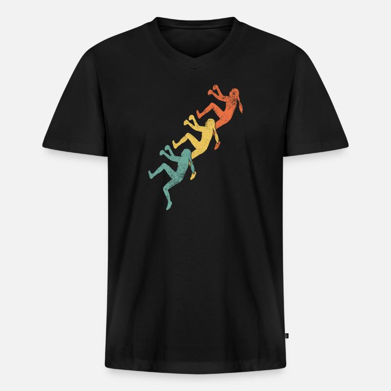 Klettern Mädchen Kletterer - Männer Premium Bio T-Shirt mit V-Ausschnitt - Schwarz