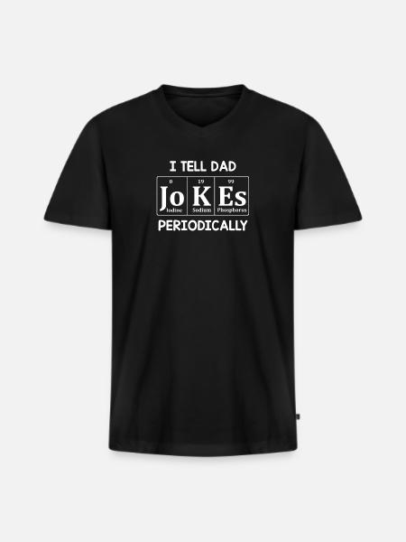 I Tell Dad Jokes Periodically - Men's Premium Organic T-shirt with V-neck - black