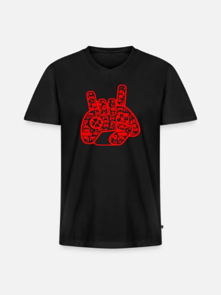 gamerr - T-shirt encolure en V Premium bio Homme - noir