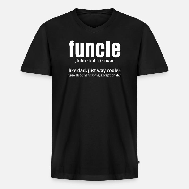 Funch Dad Definition Grafik-Tee - Männer Premium Bio T-Shirt mit V-Ausschnitt - Schwarz
