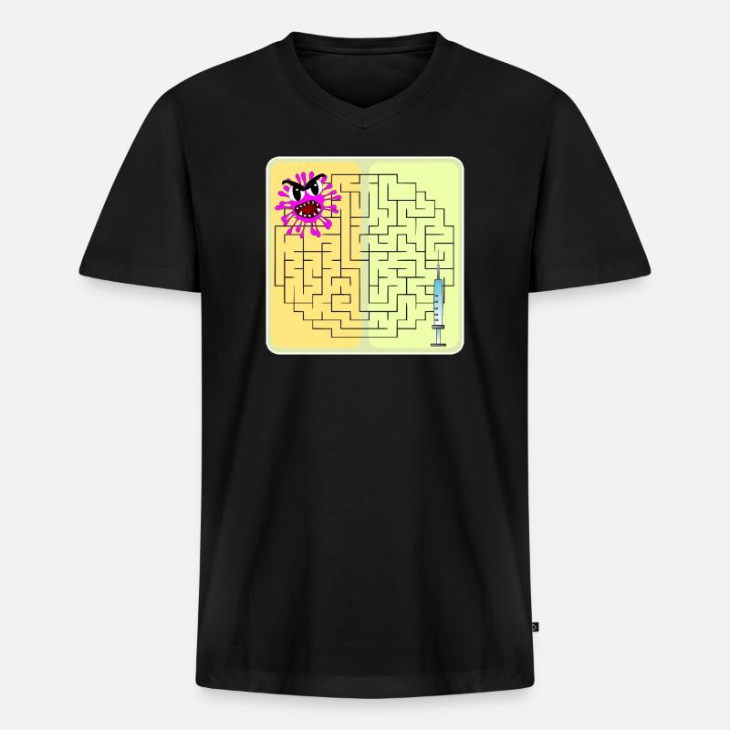 Rätsel Virus - Männer Premium Bio T-Shirt mit V-Ausschnitt - Schwarz