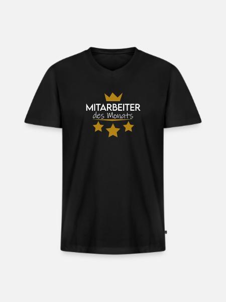 Mitarbeiter des Monats - Männer Premium Bio T-Shirt mit V-Ausschnitt - Schwarz