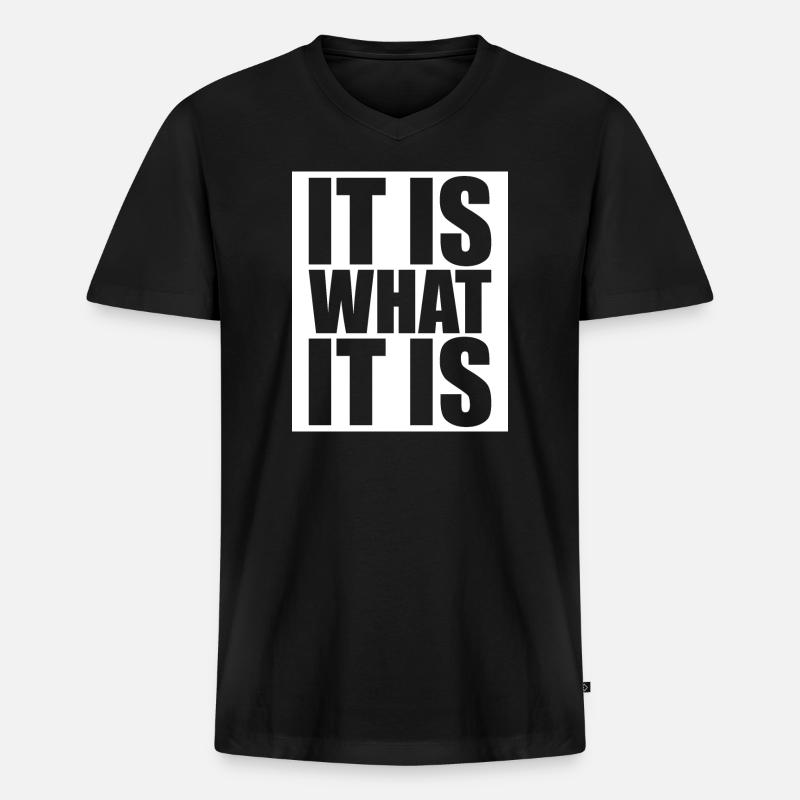 C’est ce que c’est - T-shirt encolure en V Premium bio Homme - noir