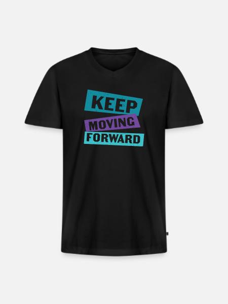 Keep Moving Forward Mental Health - Men's Premium Organic T-shirt with V-neck - black