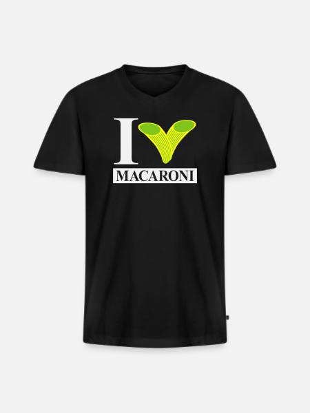 J’adore les macaronis - T-shirt encolure en V Premium bio Homme - noir