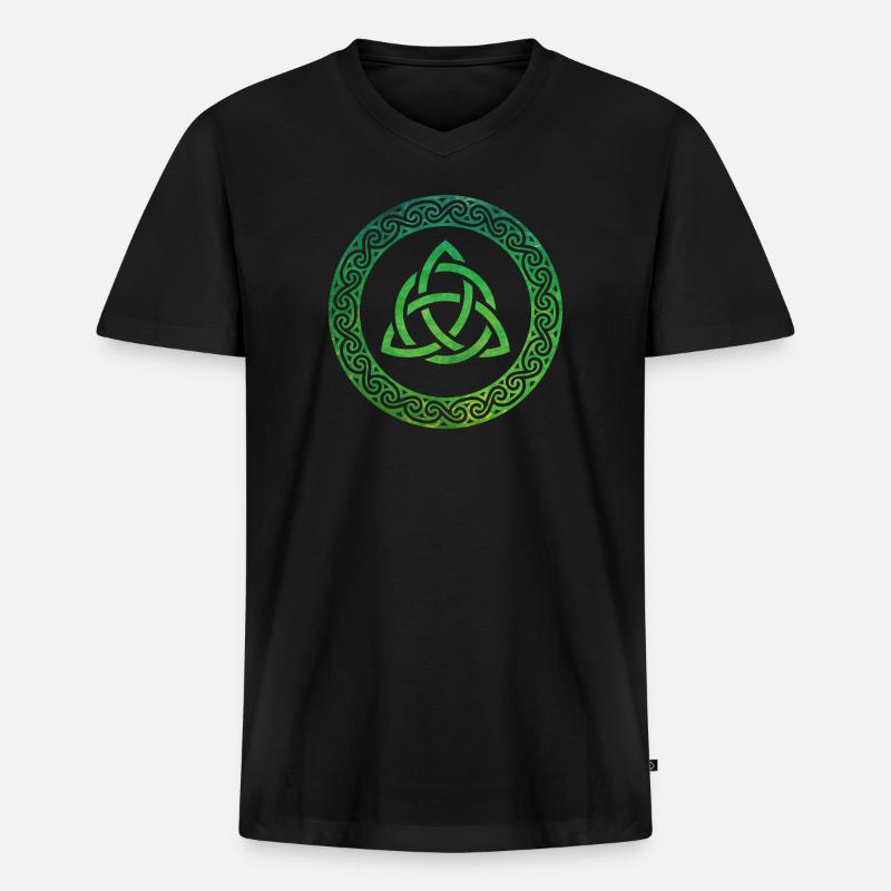 Celtic Knot - Männer Premium Bio T-Shirt mit V-Ausschnitt - Schwarz