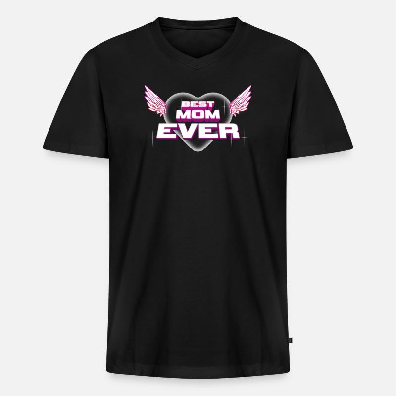 Beste Mutter aller Zeiten - Männer Premium Bio T-Shirt mit V-Ausschnitt - Schwarz