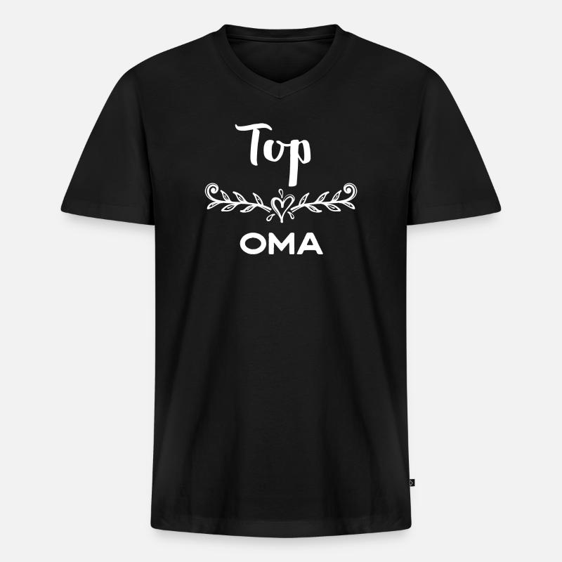 Großmutter Beste Oma Statement Glückwunsch - Männer Premium Bio T-Shirt mit V-Ausschnitt - Schwarz
