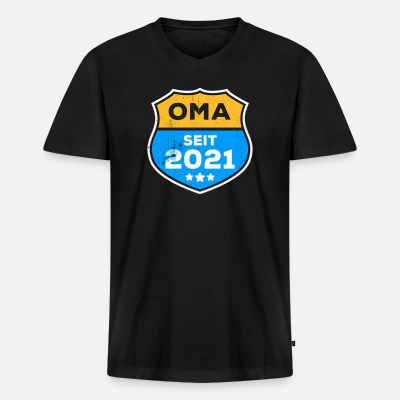 Seniorin Oma Großmutter Statement Ruhestand - Männer Premium Bio T-Shirt mit V-Ausschnitt - Schwarz