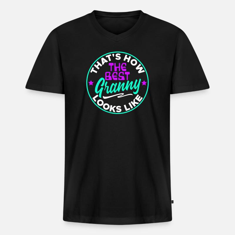 Cool Statement Beste Oma Enkelkind Großmutter - Männer Premium Bio T-Shirt mit V-Ausschnitt - Schwarz