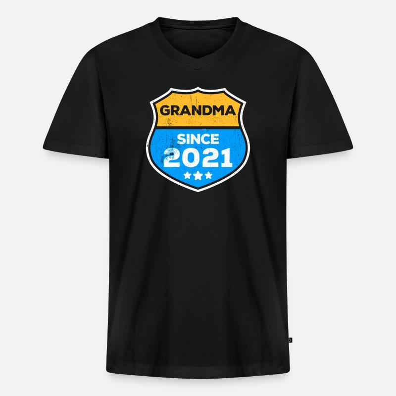 Großmutter Oma Statement Rentnerin Großmama - Männer Premium Bio T-Shirt mit V-Ausschnitt - Schwarz