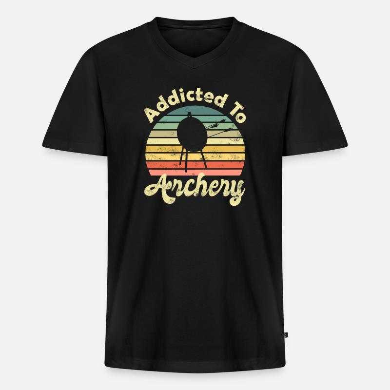 Bogenschiessen Bogenschiesser Bogenschütze - Männer Premium Bio T-Shirt mit V-Ausschnitt - Schwarz