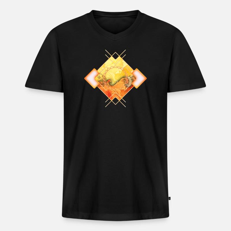 Roses élégantes avec notes d’ouverture - T-shirt encolure en V Premium bio Homme - noir