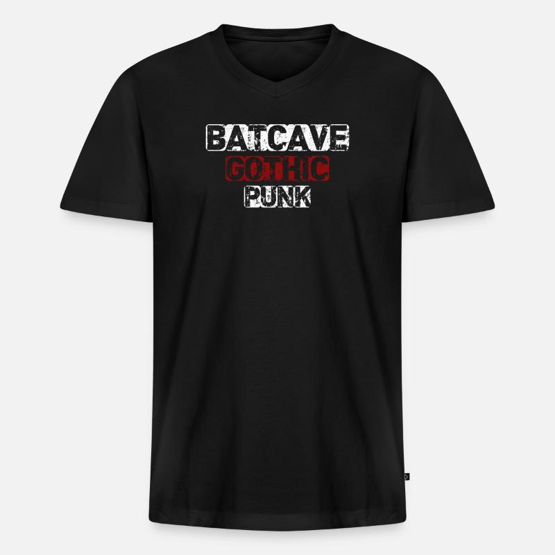 Batcave Gothic Punk - Männer Premium Bio T-Shirt mit V-Ausschnitt - Schwarz