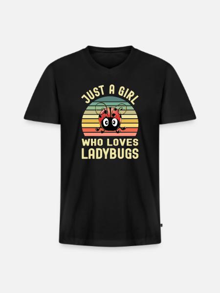Marienkäfer - Männer Premium Bio T-Shirt mit V-Ausschnitt - Schwarz